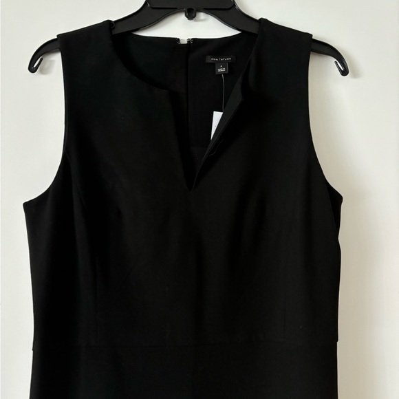 Ann Taylor Black Split Neck Sheath Dress - Picture 4 of 9